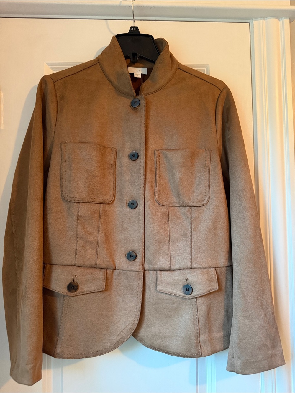 Women's JJill Tan Faux Suede Button-Front Jacket NWOT